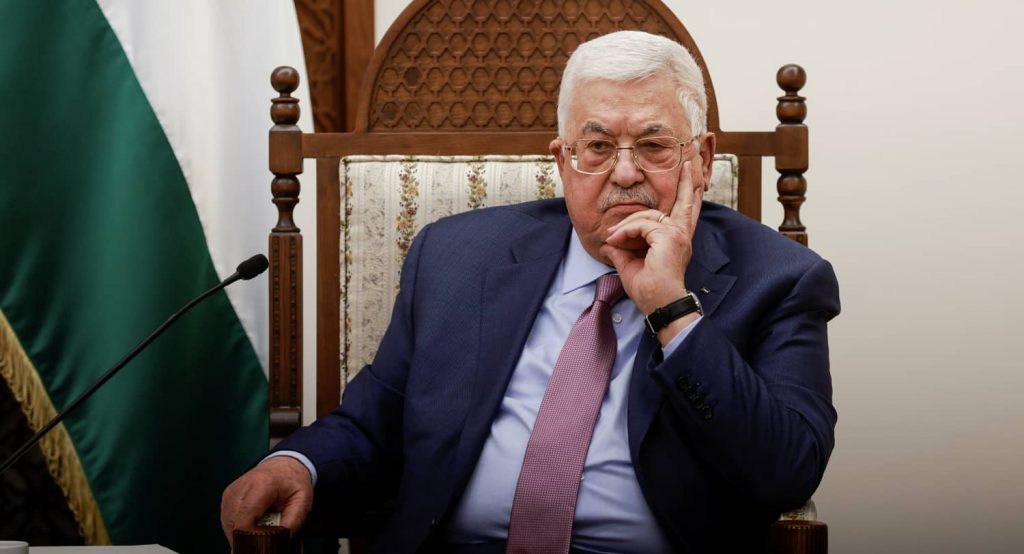 Palestinian President Mahmoud Abbas in Ramallah, March 2022. Photo credit: Reuters