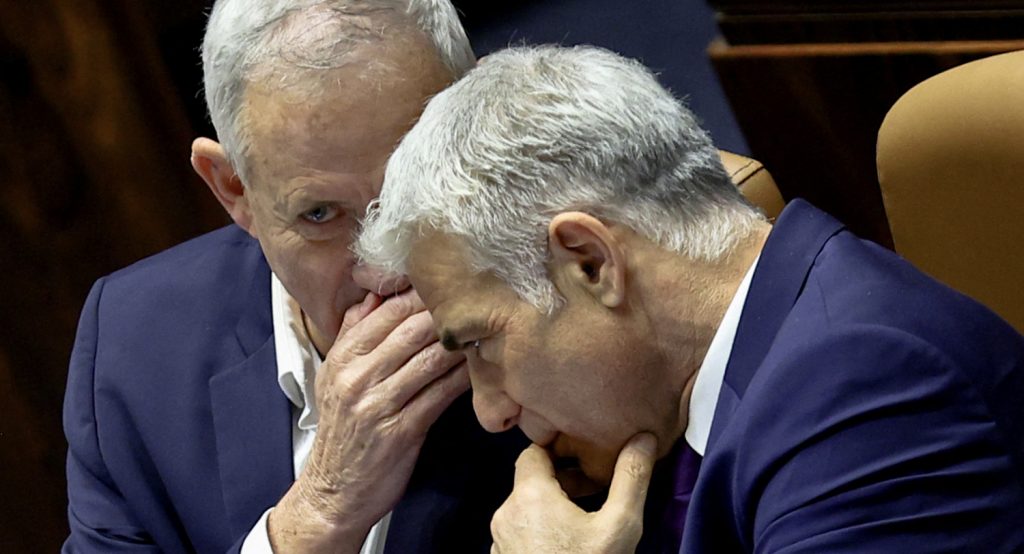 Israeli Prime Minister Yair Lapid and Defense Minister Benny Gantz. Photo credit: REUTERS