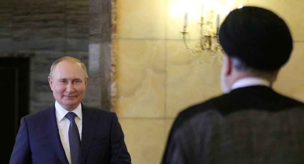 Iranian President Ebrahim Raisi meets with Russian President Vladimir Putin in Tehran, Iran, July 19, 2022. Photo credit: via Reuters.