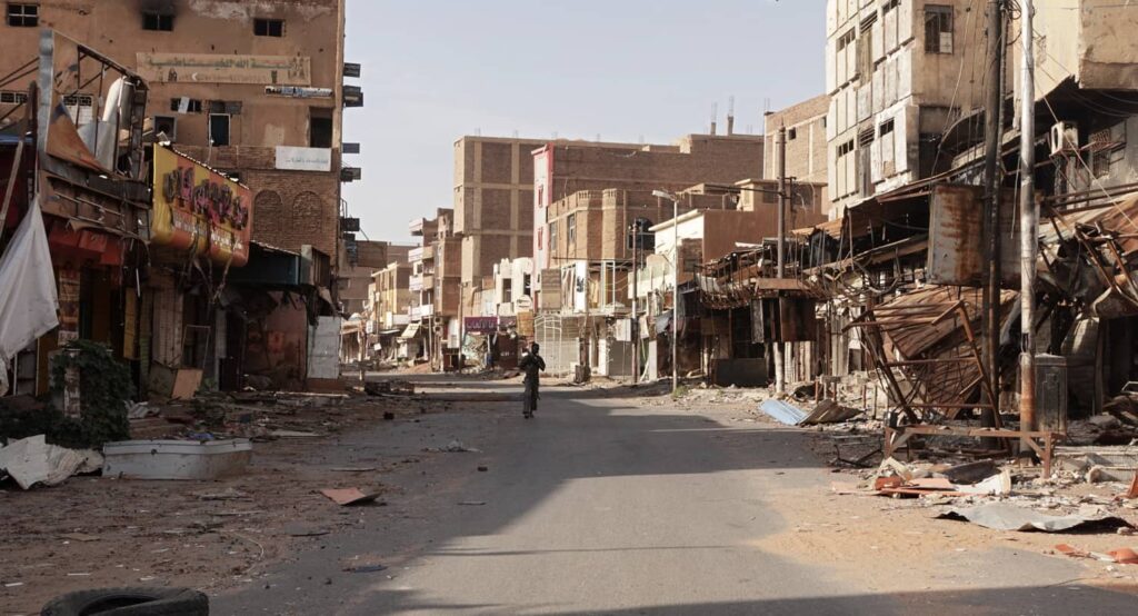 A street in the city of Omdurman damaged in the civil war in Sudan. Photo credit: REUTERS.