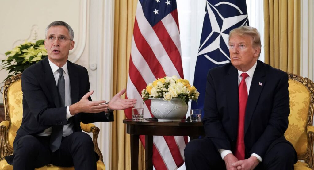 President Trump meets with NATO Secretary General Stoltenberg, December 2019. Photo credit: REUTERS/Kevin Lamarque.