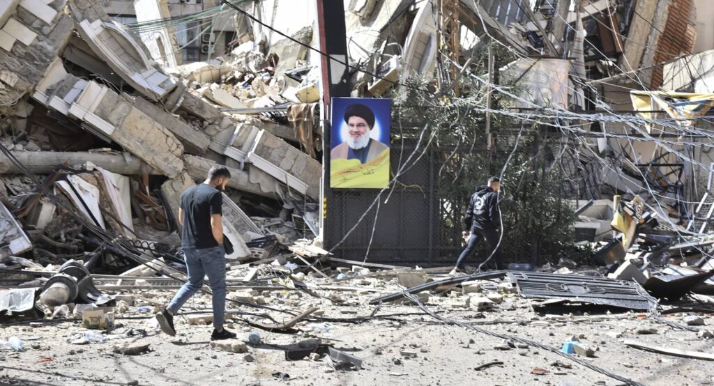 Building destroyed by an Israeli airstrike in Beirut, Lebanon, October 2, 2024. Photo credit: Fadel Itani via Reuters Connect.